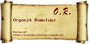 Orgonik Romulusz névjegykártya
